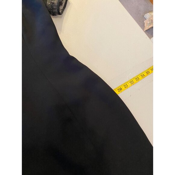 Donna Morgan Black Short Sleeve Dress Button Back & Lace Trim Petite 6 - Picture 8 of 11